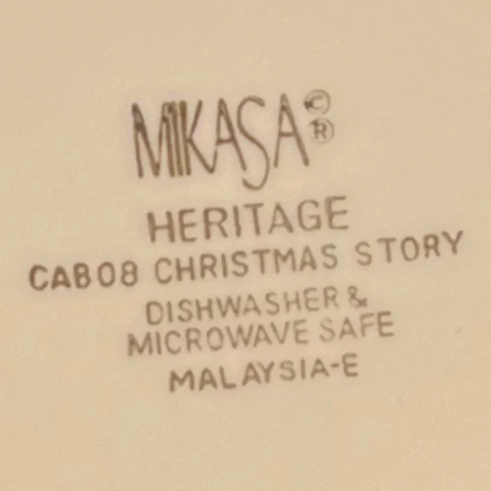 Mikasa Christmas Story Cup and Saucer Set Vintage Heritage Tea Flat Cup CAB08